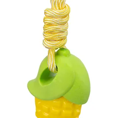 TRIXIE Žaislas šuniui Kukurūzų burbuolė ant virvės, TPR, 13 cm/34 cm (pak.3)