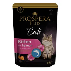 Prospera Plus Pouch Kitten drėgnas maistas kačiukams, lašišos ir anties mišinys, 12x 85 g — 2 nuotrauka