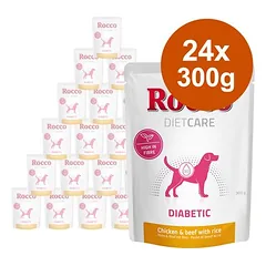 Rocco Diet Care Diabetic su vištiena ir jautiena bei ryžiais, drėgnas maistas šunims 300 g, paketėlis — 5 nuotrauka