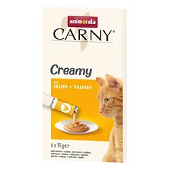 ANIMONDA Carny Creamy su vištiena ir taurinu 6x15 g kreminė užkandis katėms