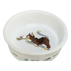 Trixie Dubenėlis, katė su pele, keramika, 0.2 l, ø 12 cm, baltas