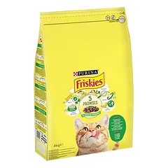 PURINA Friskies su triušiena, vištiena ir daržovėmis, sausas maistas katėms