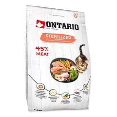 Ontario Cat Sterilised Salmon sausa maisto katėms sterilizuotoms su lašiša ir vištiena, 2 kg