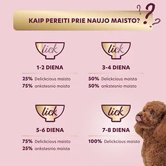 DELICKCIOUS konservuotas pašaras su lašiša ir morkomis suaugusiems šunims, 85 g — 4 nuotrauka
