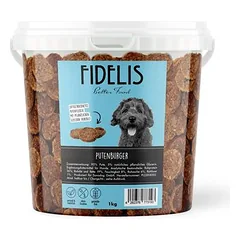 FIDELIS kalakutienos mėsainiai, skanėstai šunims (1 kg kibiras)