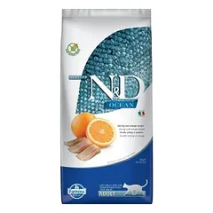 Farmina N&D Cat Grain Free Ocean Fish & Orange sausas maistas suaugusioms katėms, 10 kg
