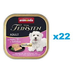 ANIMONDA Vom Feinsten Adult vištiena, kiaušiniai ir kumpis 22x150g