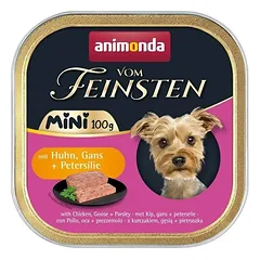 ANIMONDA Vom Feinsten Mini su vištiena, žąsimi ir petražolėmis, 24 x 100 g drėgnas maistas mažų veislių šunims
