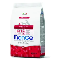Monge Dry Dog Mini Adult sausas maistas mažų veislių šunims su vištiena, 0,8 kg