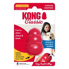KONG Classic patvarus gumos žaislas šunims vidutiniams kramtytojams, XS dydis