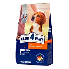 CLUB 4 PAWS Premium sausas ėdalas suaugusiems vidutinių veislių šunims 2 kg
