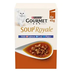 Gourmet Megapack Soup Royale, drėgnas maistas katėms 24 x 45 g — 4 nuotrauka