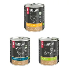 Liebesgut drėgnas maistas šunims, bandomasis rinkinys Adult 6 x 800 g