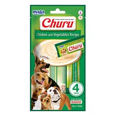 Inaba Churu Dog Chicken And Vegetables pašteta šunims, 4×14 g