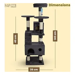 Happet tamsiai pilka draskyklė katėms, 40x35x140 m — 2 nuotrauka