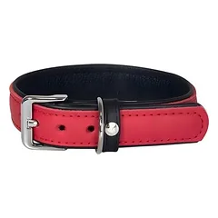 Das Lederband Hundehalsband Vancouver Red/Black