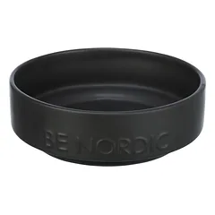 Trixie BE NORDIC Bowl keraminis dubenėlis šunims ir katėms su guminiu dugnu, juodas, 1.2 l, ø 18 cm