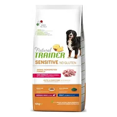 Natural Trainer Sensitive No Gluten Adult Medium/Maxi Rabbit be gliuteno sausas maistas vidutinio ir didelio dydžio suaugusiems šunims su triušiena, 12 kg
