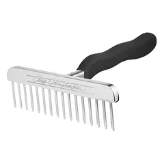 Chris Christensen T - Rake Large - Didelis, dviejų eilių šunų grėblys, kryžminė eilė, dantukai