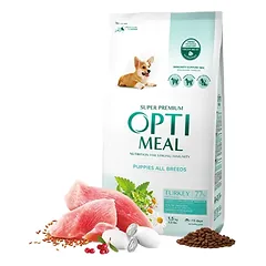 OPTIMEAL sausas maistas šuniukams su kalakutiena 12 kg