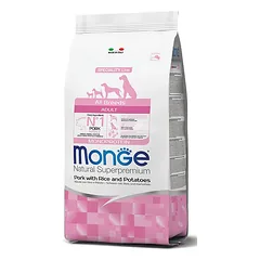 Monge Natural Superpremium All Breeds Adult Pork, Rice & Potatoes sausas maistas šunims