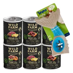WILD FARM Monoproteinų mišrių skonių 6x400g hipoalerginis maistas šunims