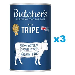 BUTCHER'S Original Tripe Mix, šunų ėdalas, su prieskrandžiu, paštetas, 3x1200g