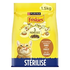 PURINA Friskies Sterilized su kalakutiena, vištiena ir daržovėmis, sausas maistas katėms