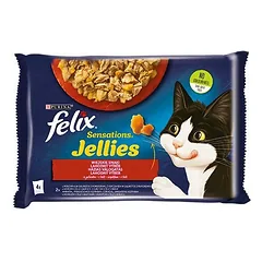 FELIX Sensations Kaimo želė su jautiena ir vištiena 4x85g