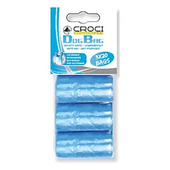 CROCI Bags mėlyni maišeliai su rankenomis 3x20vnt.