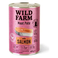 WILD FARM Paštetas su lašiša 400g - maistas katėms be glitimo