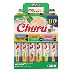 INABA Cat Churu Chicken and Tune Receipe 80x14g mix kreminių skanėstų su vištiena ir tunu katėms