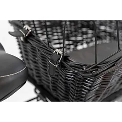 Trixie Bicycle Basket dviračio krepšys šunims iš pintų gluosnių, tvirtinamas prie bagažinės, su juodu čiužiniu, 49x35x55 cm — 4 nuotrauka