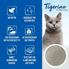 Tigerino Refresher natūralaus molio dezodorantas kraikui – 3 kvapų variantai, Medvilnės žiedų kvapas (700 g) — 2 nuotrauka