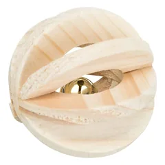 Trixie Slat Ball With Bell katės žaislas, medinis kamuoliukas su varpeliu, ø 6 cm