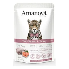Amanova Adult Tasty guliašas su lašiša ir kalakutiena suaugusioms katėms