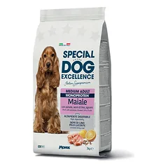Special Dog Exc. Monoprotein sausas pašaras vidut. veislių suaug. šunims su kiauliena 3 kg