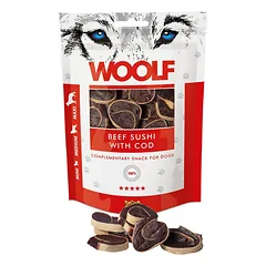 WOOLF Beef Sushi with Cod Skanėstai šunims su jautiena ir menke 100g
