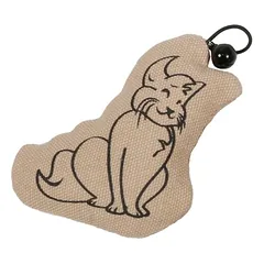 D&D Katzenspielzeug I Love Happy Cats "Sitting Cat" mit Glöckchen beige