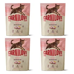 CARNILOVE True Fresh Cat Turkey Sterilised 4x400 g kalakutiena, skirtas sterilizuotiems katėms