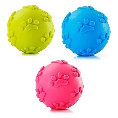 Set 3 quietschenden Gummibällen Hunde – Schwimmende Spielzeuge (Blau）