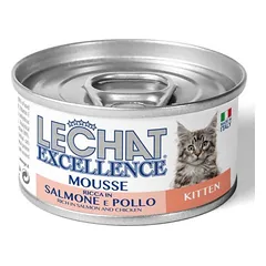 Lechat Excellence Mousse Kitten Salmon And Chicken drėgnas maistas kačiukams, musas su lašiša ir vištiena, 85 g