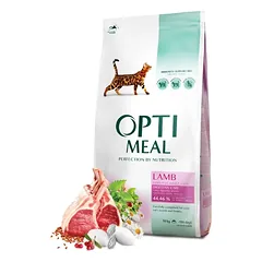 OPTIMEAL sausas maistas suaugusioms katėms su ėriena, jautriam virškinimui, 10 kg — 3 nuotrauka