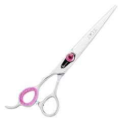 Kenchii Love Lefty Tiesios Žirklės - profesionalios kairiarankių kirpimo žirklės su ergonomiška rankena, tiesus dizainas, 7" — 2 nuotrauka