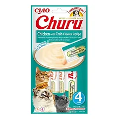Churu su vištiena ir krabu – kreminis skanėstas katėms, 4 x 14 g — 2 nuotrauka
