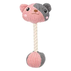 Flamingo Puppy Zoda Bear - pliušinis žaislas šuniukams, meškos galva su virve ir cypliuku