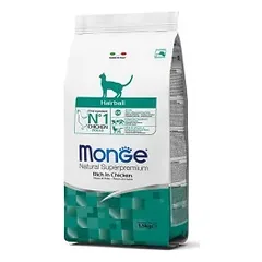 „MONGE NATURAL SUPERPREMIUM“ CAT ADULT HAIRBALL VISAVERTIS PAŠARAS SUAUGUSIOMS KATĖMS SU VIŠTIENA