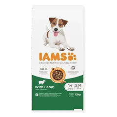 IAMS sausas maistas mažų ir vidutinių veislių šunims su ėriena, S/M, 12 kg