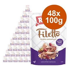 RINTI Filetto Pouch drebučiuose, drėgnas maistas šunims, ekonominė pakuotė 48 x 100 g