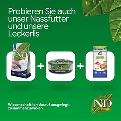 Farmina N&D begrūdis Adult su ėriena ir mėlynėmis, sausas maistas katėms, 1,5 - 2,9 kg — 4 nuotrauka